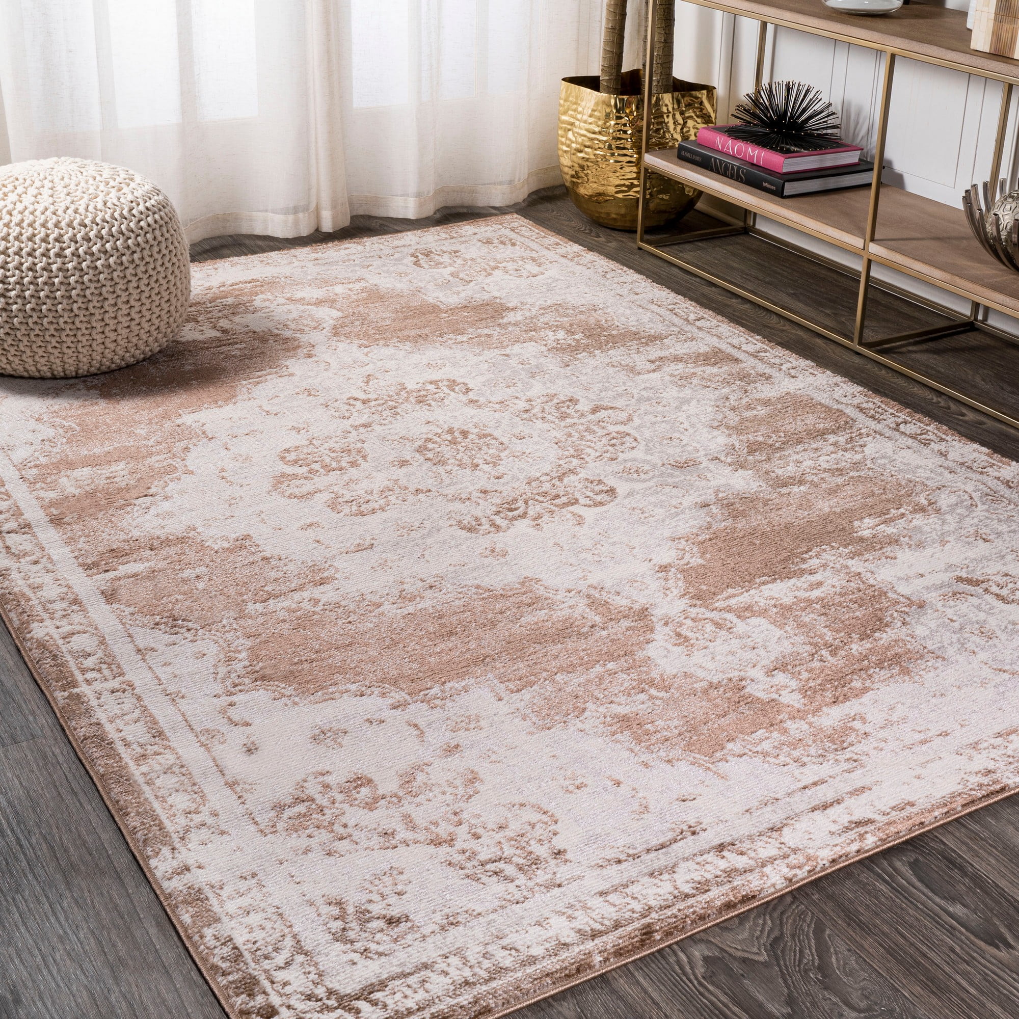 Alhambra Reversible Brown/Cream Synthetic 3x5 Modern Area Rug