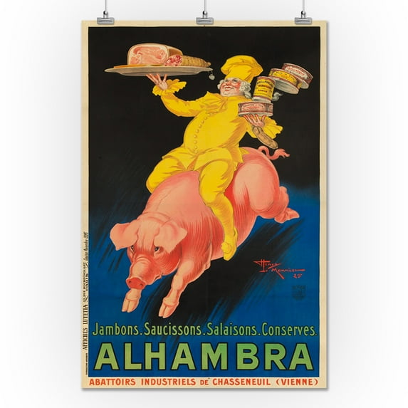 Alhambra Vintage Poster (artist: Henry Le Monnier) France c. 1925 (24x36 Giclee Gallery Print, Wall Decor Travel Poster)