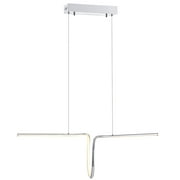 Ali 34.5" Dimmable Adjustable Integrated LED Metal Linear Pendant, Chrome