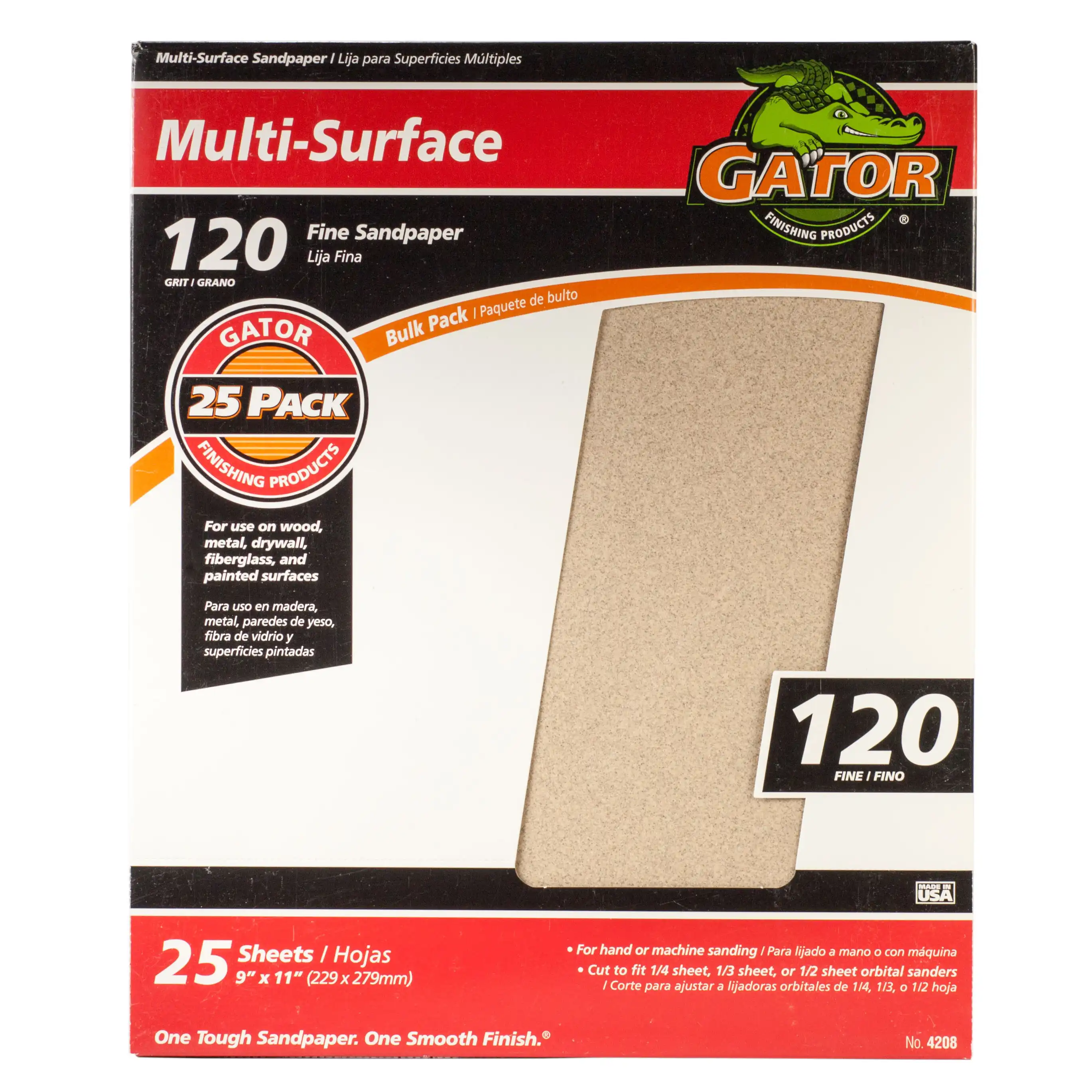 Ali 4208 Gator 9 By 11 Inch Multi Purpose Sandpaper 120 Grit Aluminum