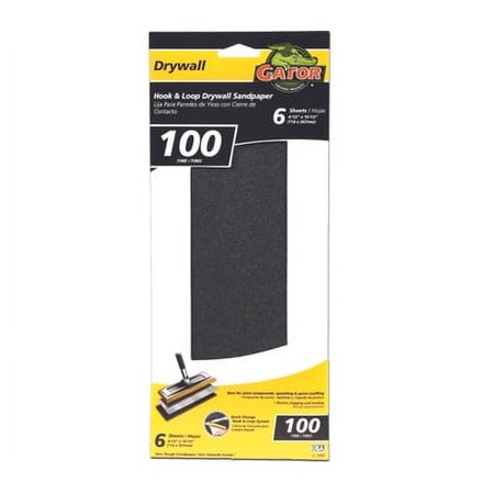 Ali 7157 Gator Pole Sander Hook And Loop Refill Sanding Sheets 100 Grit Silicon Carbide 6 Sheets