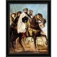thumbnail image 1 of Ali'Ben'Hamet, Caliph of Constantine of the Haractas, followed by his Escort 28x34 Large Black Ornate Wood Framed Canvas Art by Theodore Chasseriau, 1 of 2
