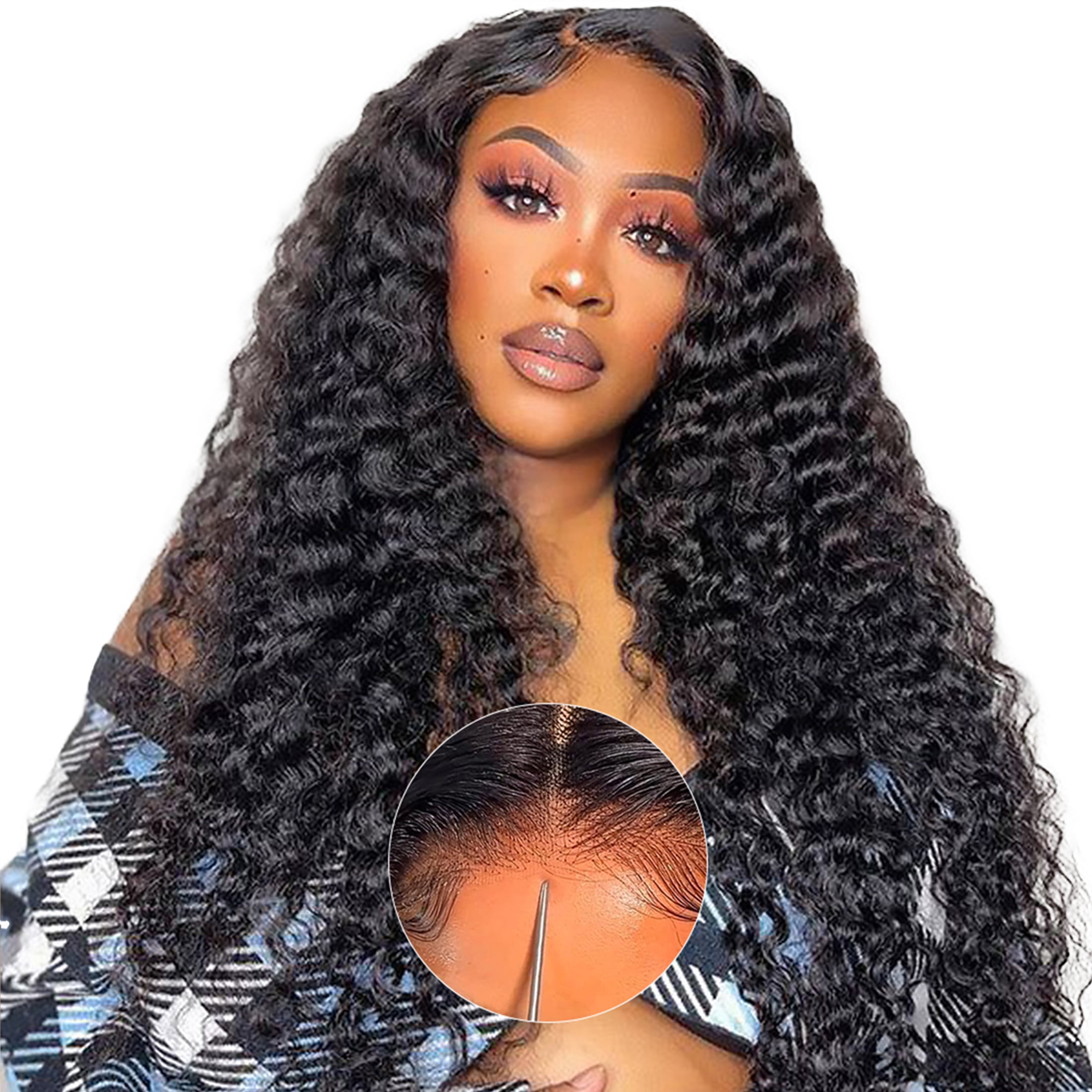 Ali Grace 5x5 HD Lace Closure Wigs Human Hair,Wear and Go Glueless Wigs Human Hair,5x5 Water Wave Closure Wigs Human Hair Pre Plucked with Baby Hair for Women (22 inch,Natural Black)