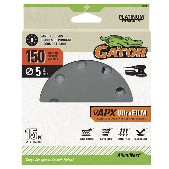 Ali Industries 134933 5 in. Sanding Disc - 150 Grit - Pack of 15