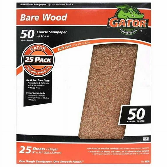 Gator Grit Resin Garnet Sanding Sheets 50 Grit Coarse Wood