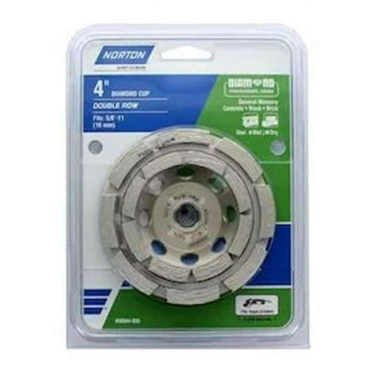 Norton Diamond Cup- Single Row Diamond 4-in 24-Grit Cup Wheel Norton Diamond Cup- Single Row Diamond 4-in 24-Grit Cup Wheel