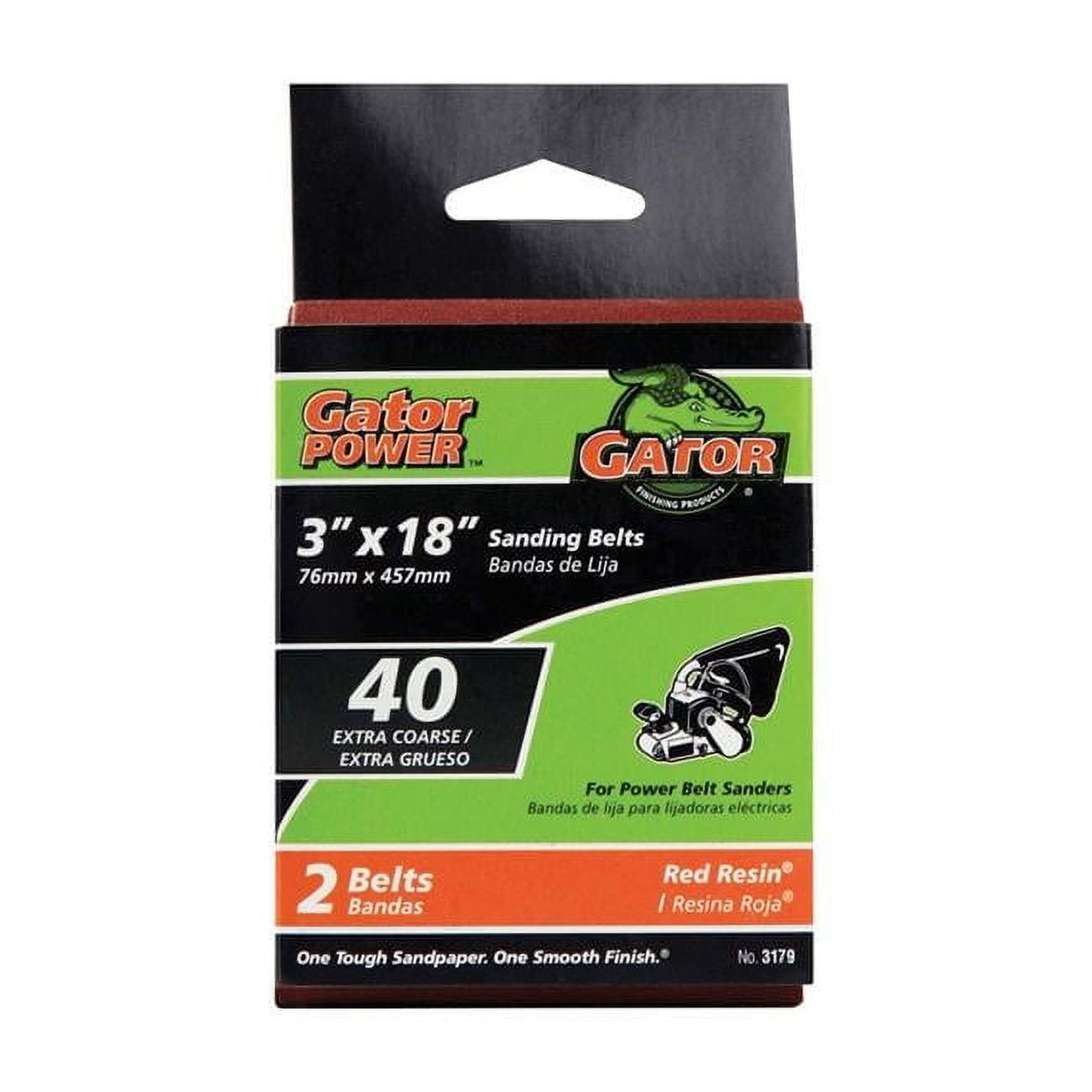 Ali Industries 2464410 3 x 18 in. Aluminum Oxide Power Sanding Belts, 40 Grit - Pack of 2