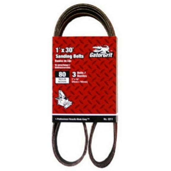 Ali Industries 3211 1 x 30 in. 80 Grit Bi-Directional Sanding Belt- 3 Pack