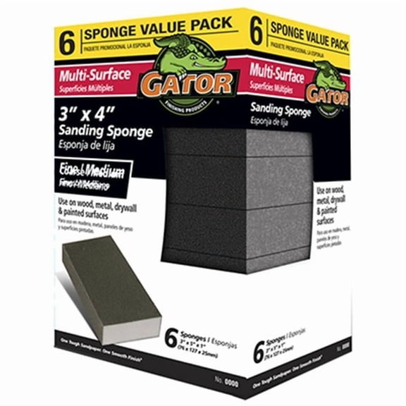 Ali Industries 4204 Extra Fine & Fine Sanding Sponge- 6 Pack