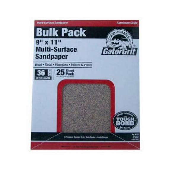 Gator 9x11 in. Aluminum Oxide Sanding Sheets, 220 Grit, 25 Sheets