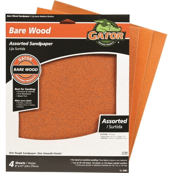 Ali Industries 4461 4pk Garet Assorted Sandpaper