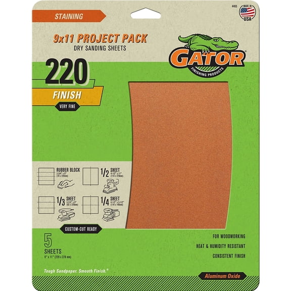 Ali Industries 4465 5pk Garnet 220grit Sandpaper