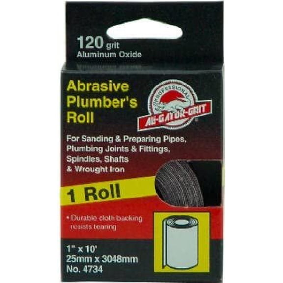 Ali Industries Plumber Sanding Roll 4733 - 180 Grit Sandpaper Roll - 1 in. x 10 ft