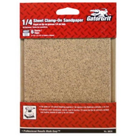 ALI INDUSTRIES 6-Pack 4.5 x 5.5-Inch Assorted-Grit General-Purpose Sandpaper 5036