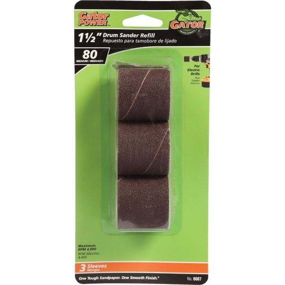 Gator Blade 1-1/2 In. x 1-1/2 In. 80 Grit Drum Sander Refills (3-Pack) 6087