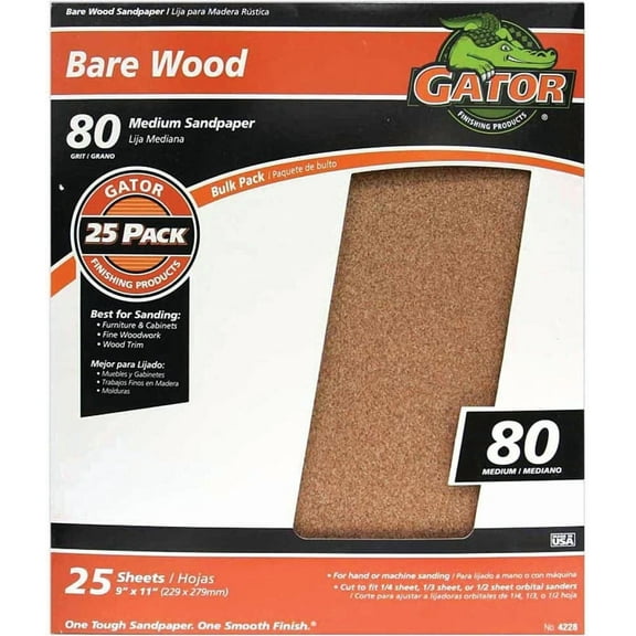 Gator Grit Resin Garnet Sanding Sheets 80 Grit Medium Wood