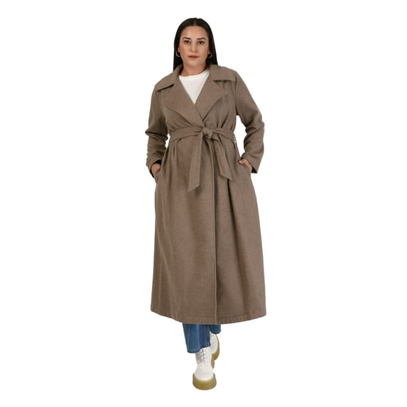 Alia Beige Plus Size Coat