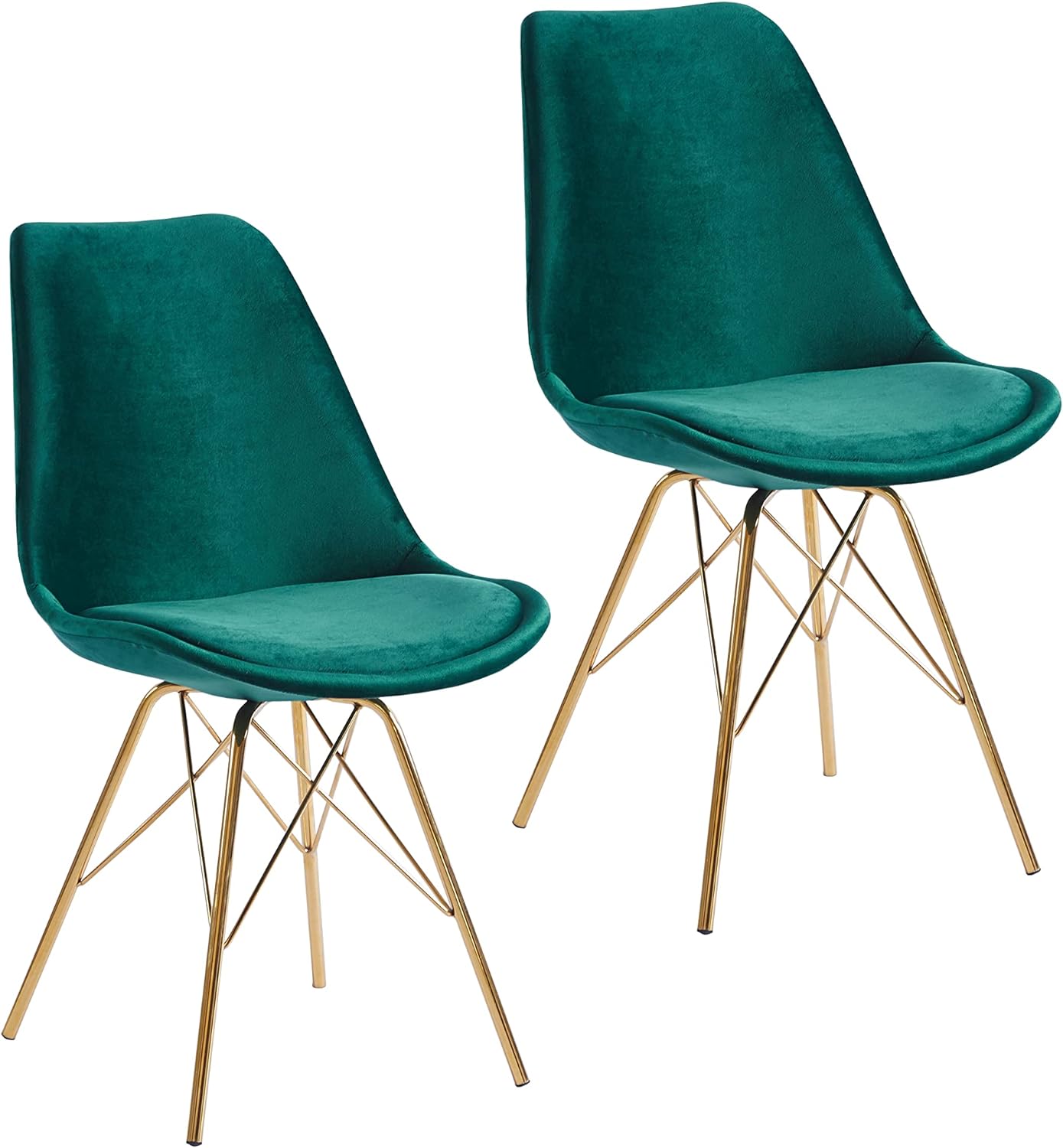 Alia Dining Chairs Set Of 2 With Soft Velvet Upholstery Sturdy Metal