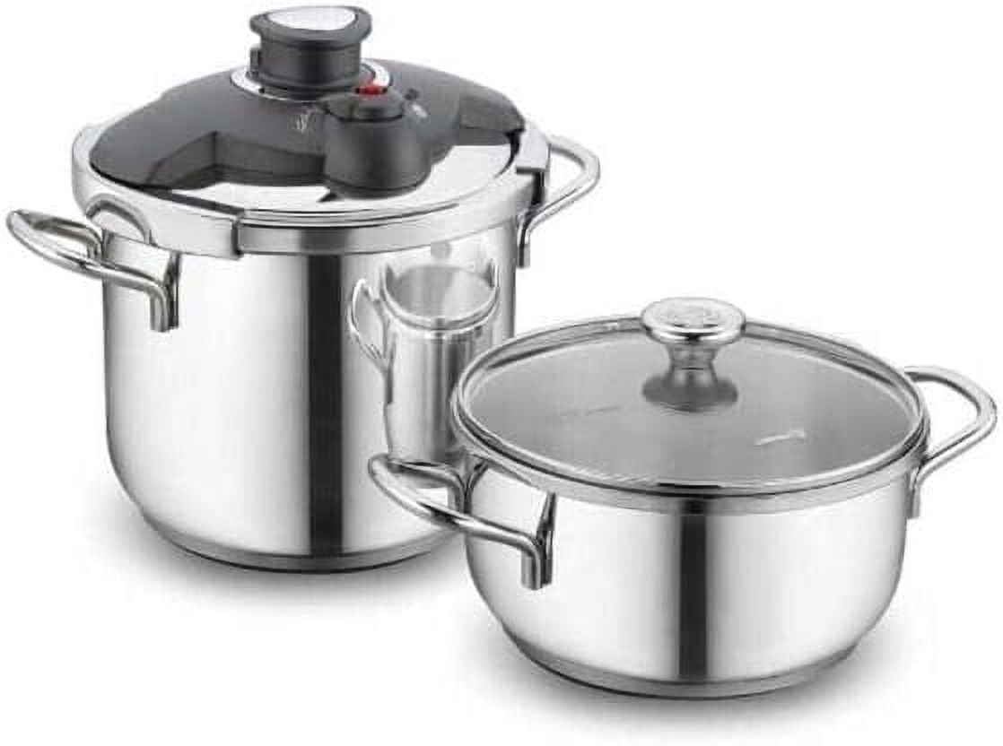 Alia Stainless Steel Casserole and Pressure Set, Pressure Cooker with ...