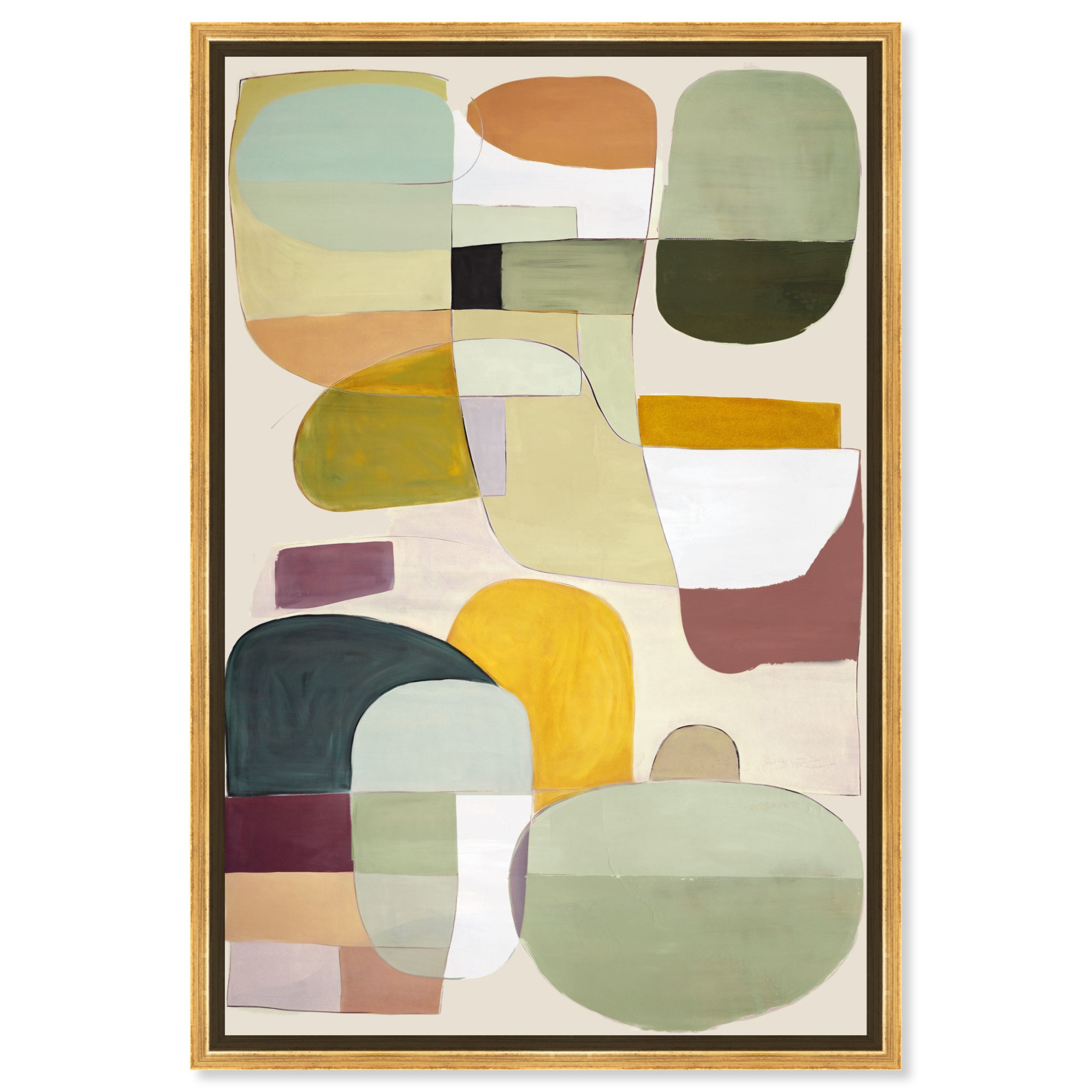 Aliason Canvas Midcentury Abstract Wall Art by Art Remedy, Gold Frame ...