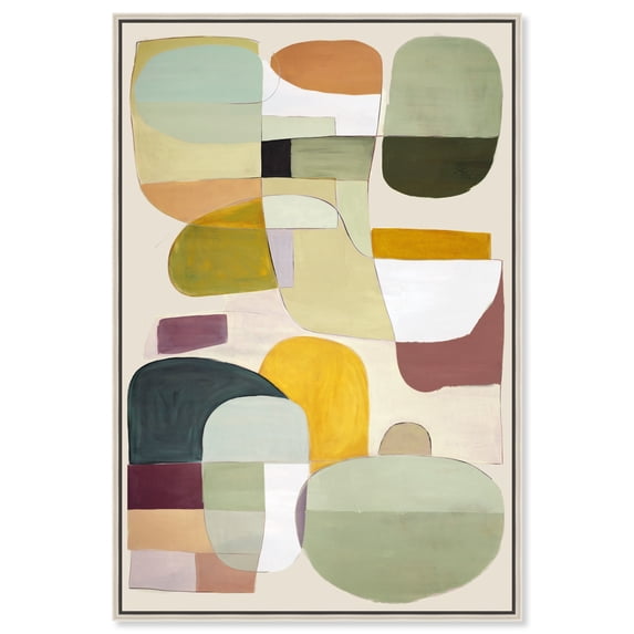 Aliason Canvas Midcentury Abstract Wall Art by Art Remedy, Silver Frame, 36" x 54"