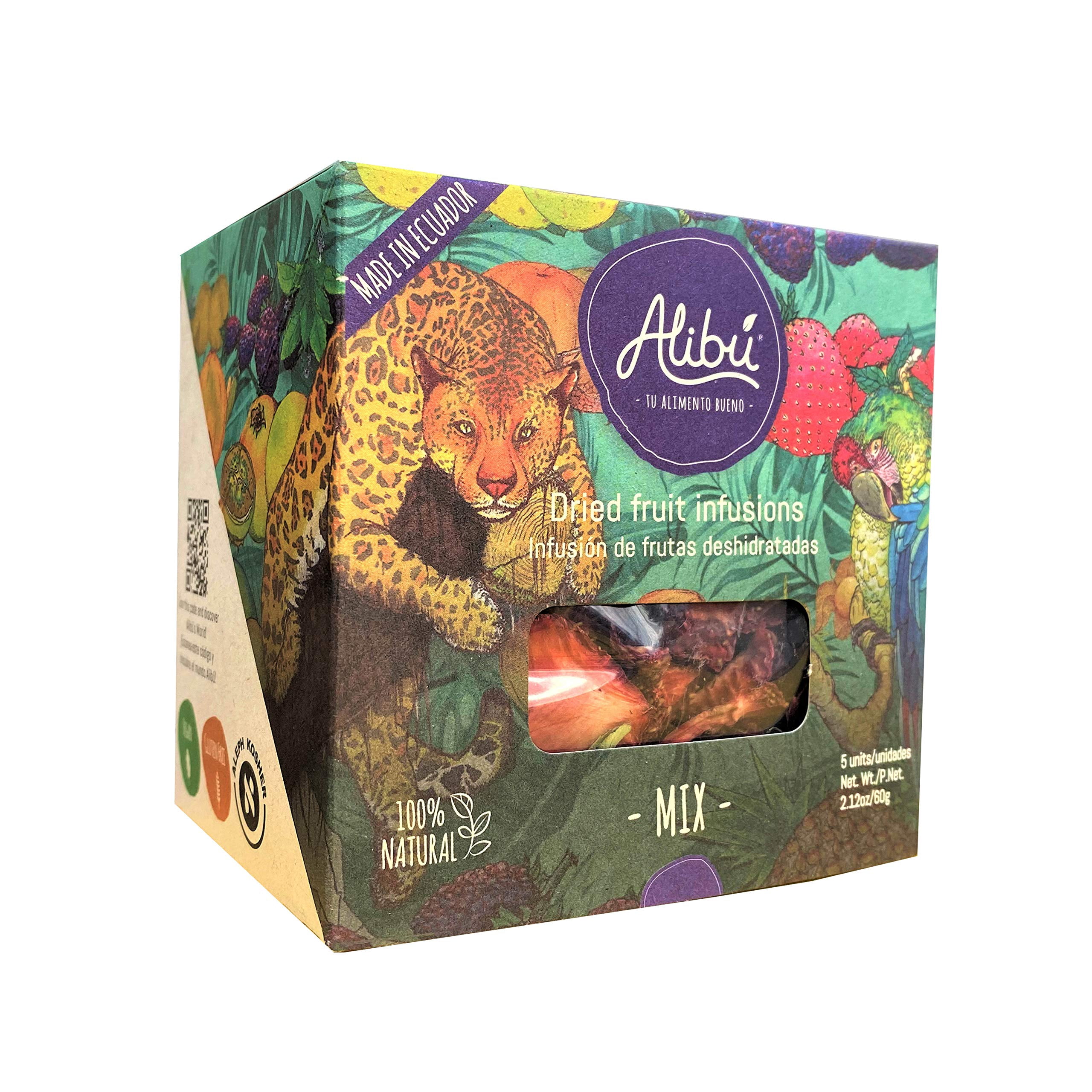 Alibu Edible Dried Fruit Loose Leaf Tea Variety Mix Water Infusions | Gluten-Free | 2.12 oz Box