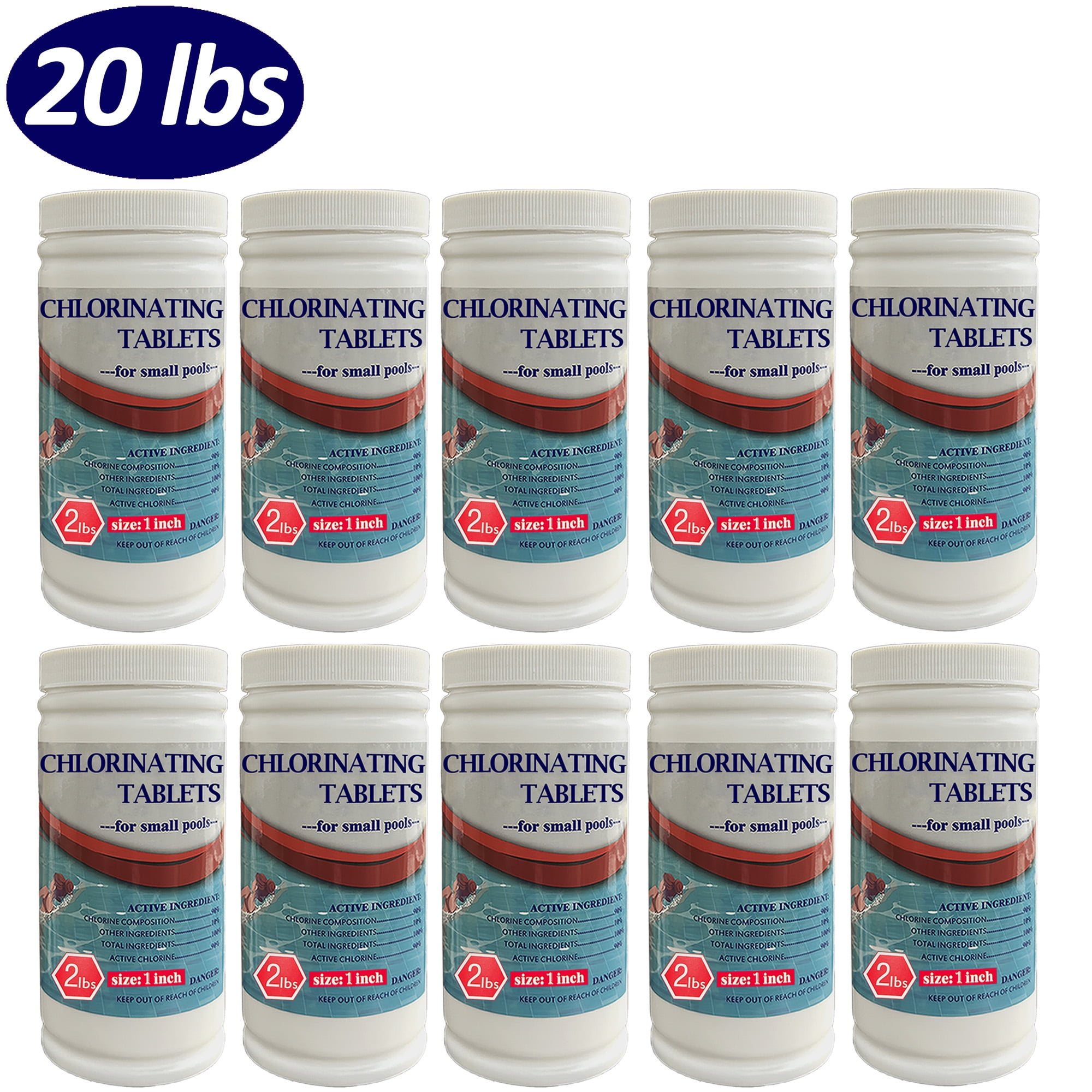 Alicacho 1" Pool Chlorine Tablets 20LBs Slow Dissolving & Long