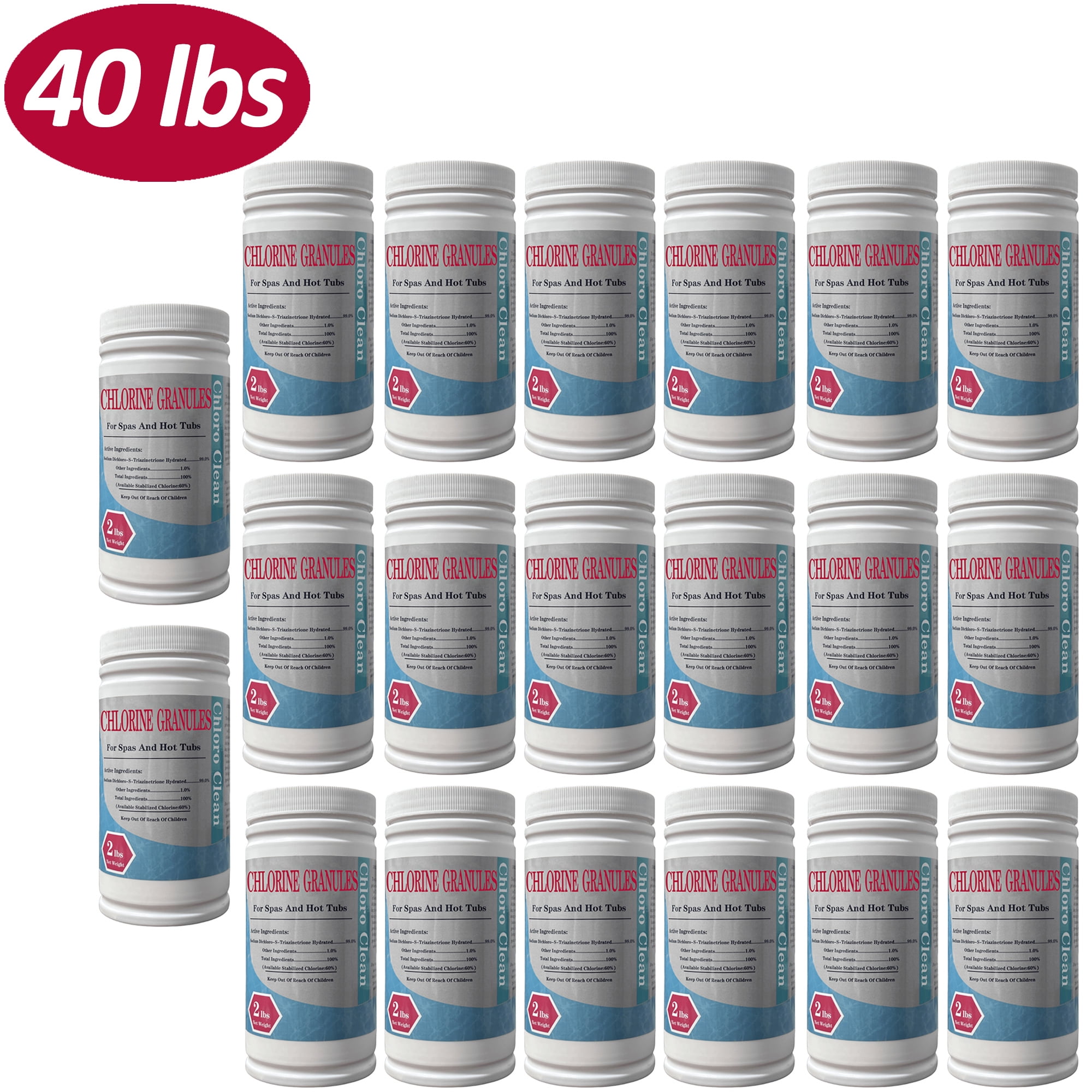 Alicacho 40lbs Granular Chlorine Sanitizing Shock for Hot Tubs Dichlor Spa Care Chlorine