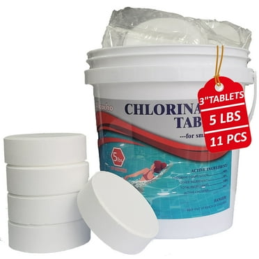 Alicacho 5LB 3 Inches Chlorine Tablets Chlorinating Tabs Long Lasting & Slow Dissolving for Swimming Pools