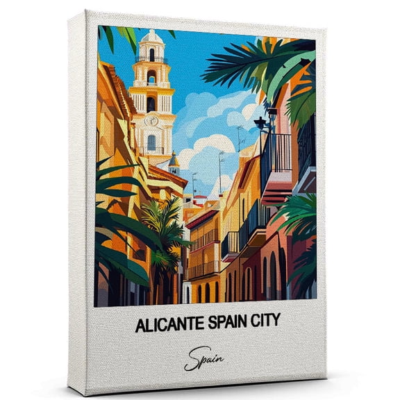 Alicante Spain City Travel Art Canvas – Modern Wall Art Inspired by Spain Canvas – Great Gift for Travel Lovers – Ready to Hang