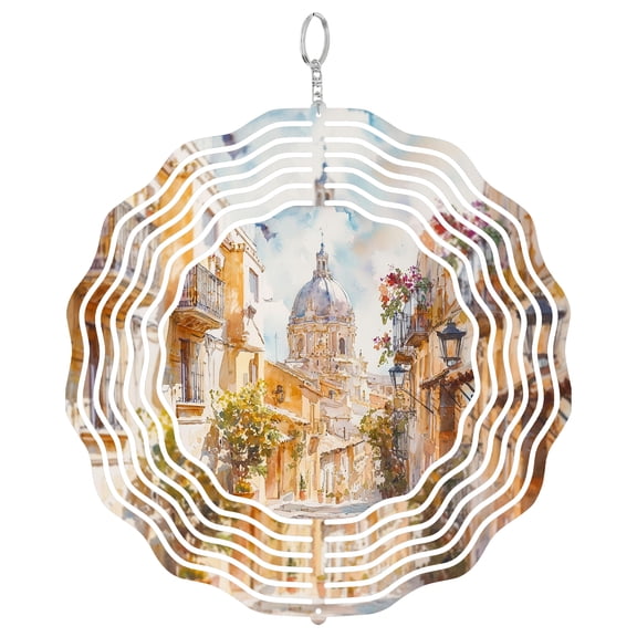 Alicante Spain Santa Barbara Castle 3D Wind Spinner Metal Kinetic Hanging Art Costa Blanca Decor Gift