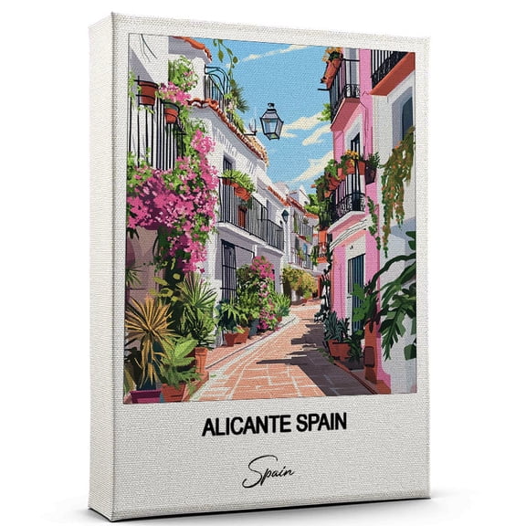 Alicante Spain Travel Decorative Art Canvas Spain Canvas Colorful Travel Wall Decor for Any Room Makes a Thoughtful Gift