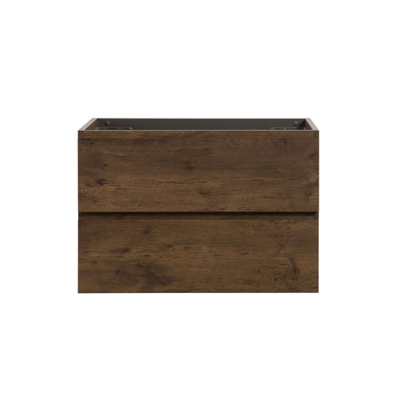 Alice 30" Wall Mounted Floating Bathroom Vanity in Walnut without Basin