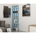 thumbnail image 1 of Alice 71" 5 Shelf Corner Bookcase, White Blue, 1 of 5