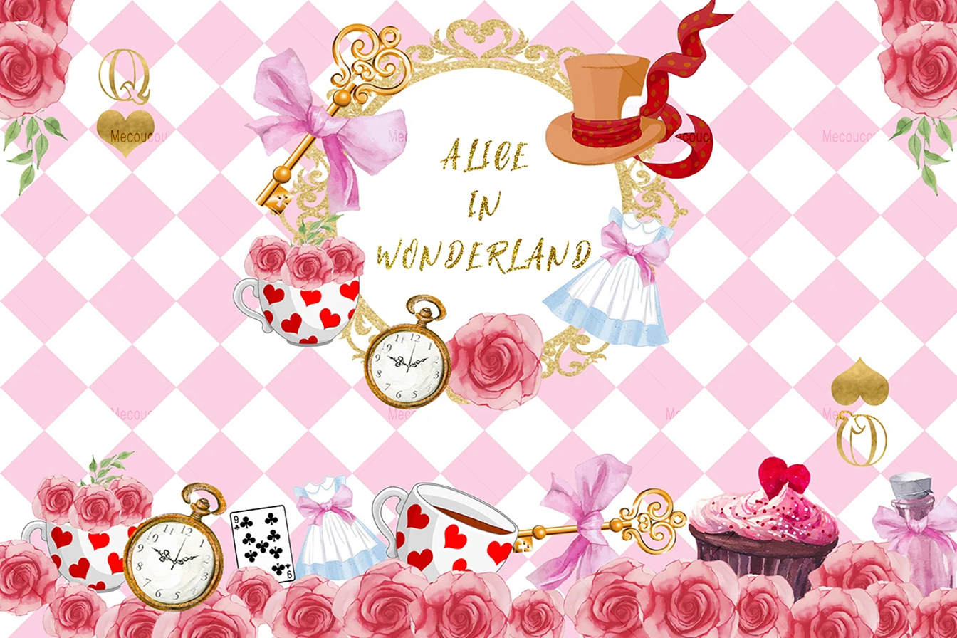 Alice Backdrop Banner Alice Theme Party Decoration for Adults Boys ...