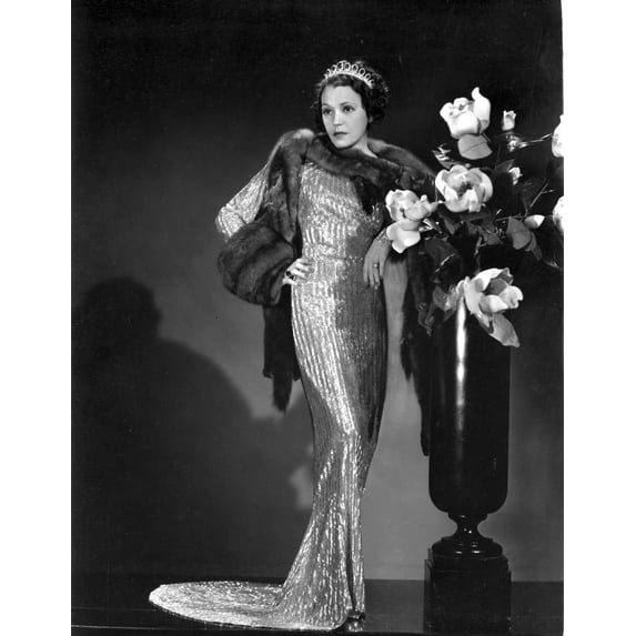 Alice Brady Leaning on a Big Vase wearing a Glossy Dress Photo Print (24 x 30)
