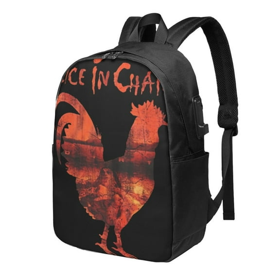 Alice In Chains Rooster Dirt Layne Staley Rock Backpack Fashion Travel Backpack Laptop Backpack 17 Inch External Usb Interface Headphone Line Interface