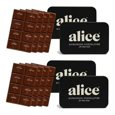 Alice Chocolate Nightcap – Sleep-Supporting Organic Dark Chocolate, Case of 4-2.7 Oz