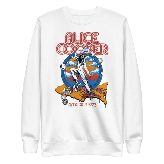 Alice Cooper - 1973 Tour Unisex Sweatshirt - White - Small
