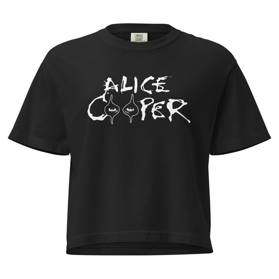 Alice Cooper Big Eyes Mineral Wash Womens Crop Top
