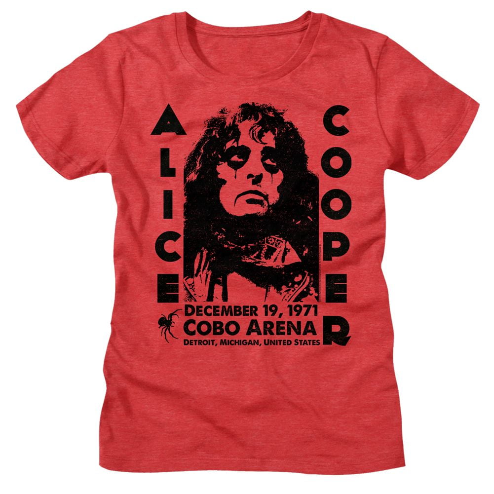 Alice Cooper Cobo Arena 1971 Red Heather Women's T-Shirt - Walmart.com