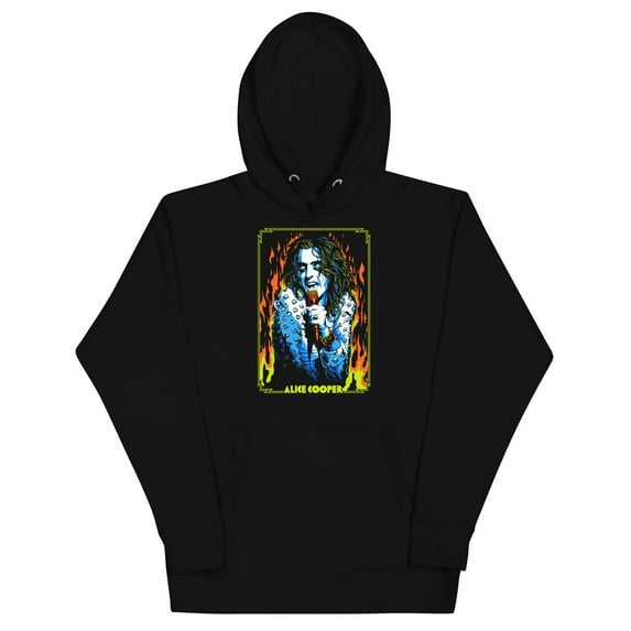 Alice Cooper - Flames Unisex Hoodie - Black - Small