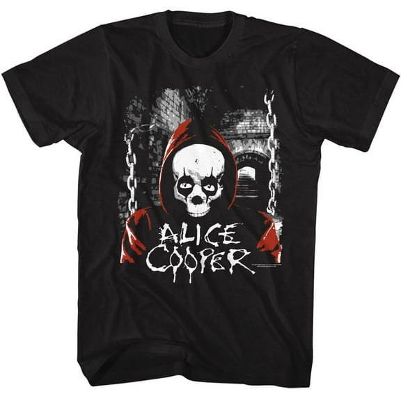 Alice Cooper Hooded Skull Black Adult T-Shirt