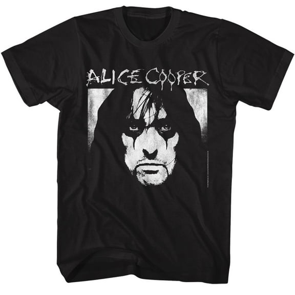 Alice Cooper Face And Logo Black Adult T-Shirt Xlt