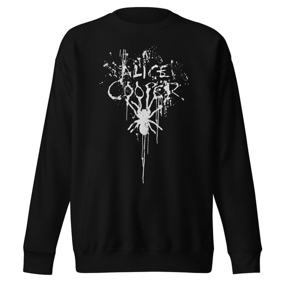 Alice Cooper Spider Drip Jumbo Print Unisex Sweatshirt - Black - Small