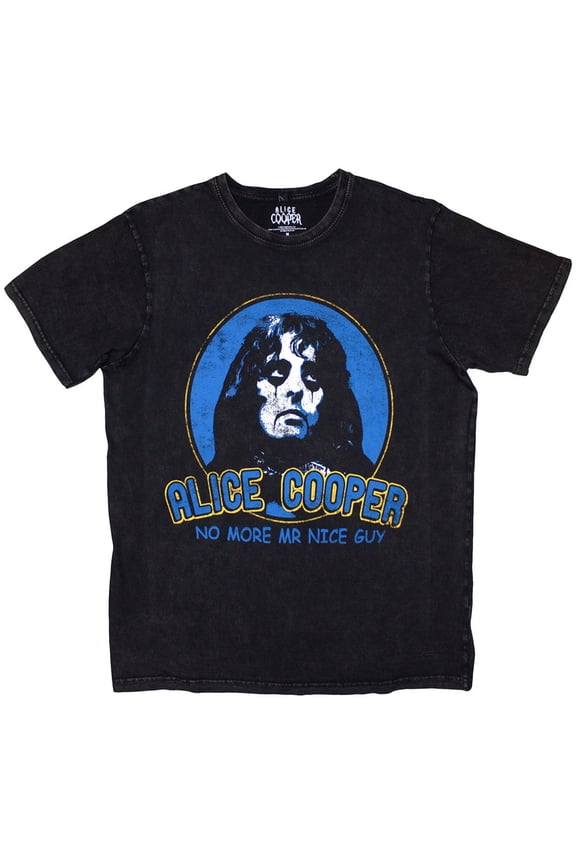 Alice Cooper Unisex Stone Wash T-Shirt No More Mr Nice Guy (Black) (XX-Large)