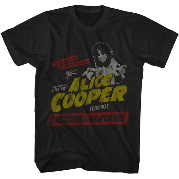 Alice Cooper Wtmn Tour 1975 Black Adult T-Shirt 5Xl