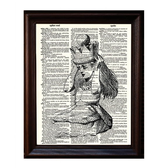Alice Crown - Dictionary Art Print Printed On Authentic Vintage Dictionary Book Page - 8 x 10.5