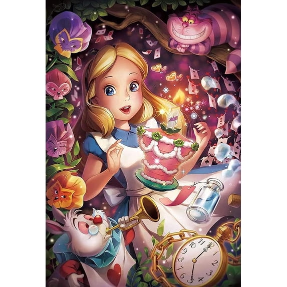 Alice Diamond Art Painting Kit 5D Full Diamond, DIY Diamond Art Kit for Adults, Gemstone Art Painting, Beginners Craft Wall Decoration 12x16inch
