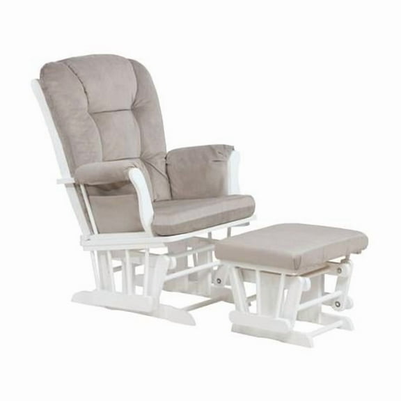 Alice Glider Chair & Ottoman Without Pillow, White